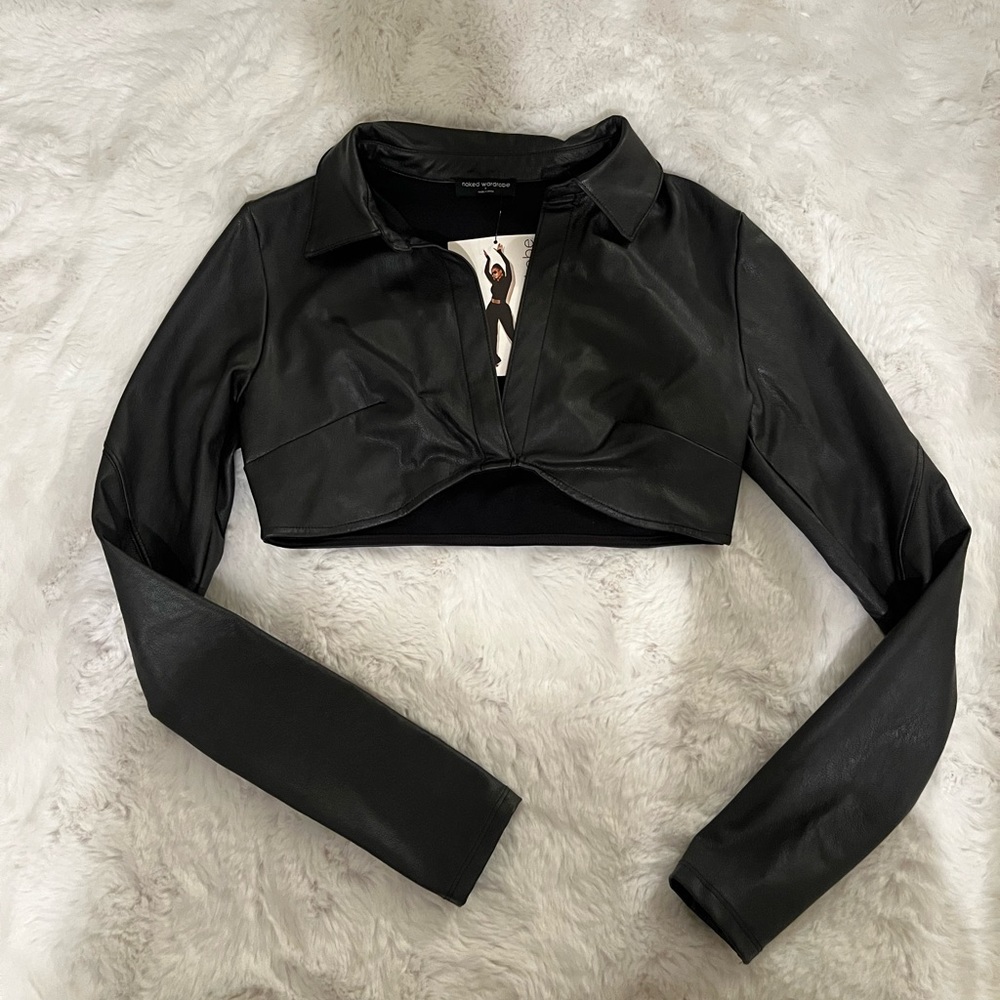 Naked Wardrobe Vegan Leather Top